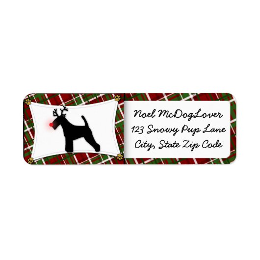 Welsh Terrier Kerstmis Etiket (Voorkant)