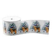 Welsh Terrier Kerstmis Grosgrain Lint (Spoel)