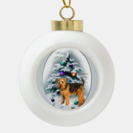 Welsh Terrier Kerstmis Keramische Bal Ornament