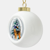 Welsh Terrier Kerstmis Keramische Bal Ornament (Rechts)