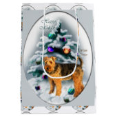Welsh Terrier Kerstmis Medium Cadeauzakje (Achterkant)
