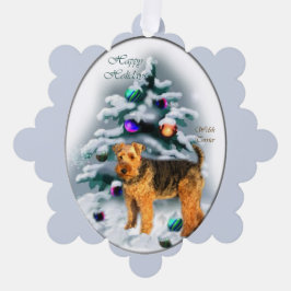 Welsh Terrier Kerstmis Ornament Kaart