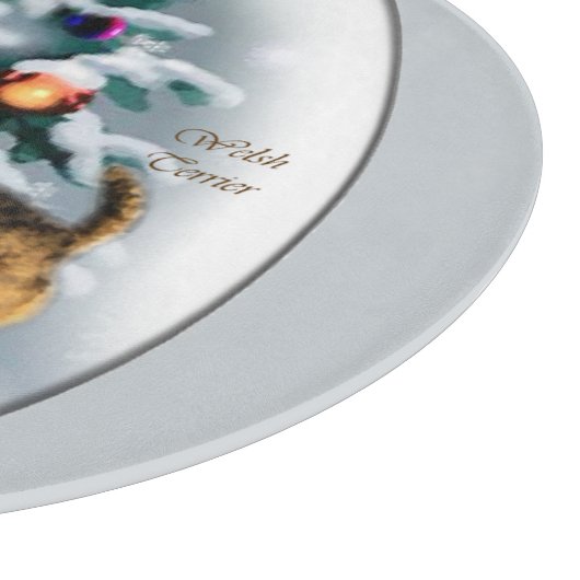 Welsh Terrier Kerstmis Snijplank (Hoek)