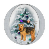 Welsh Terrier Kerstmis Snijplank (Voorkant)