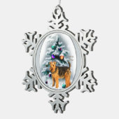 Welsh Terrier Kerstmis Tin Sneeuwvlok Ornament (Rechts)