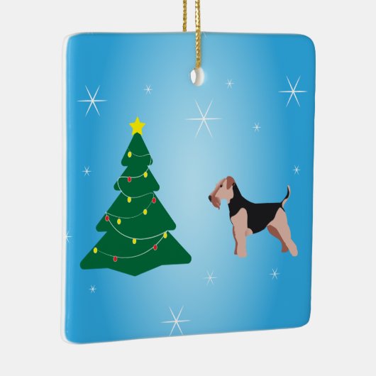 Welsh Terrier Kerstversier Keramisch Ornament (Rechts)