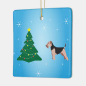 Welsh Terrier Kerstversier Keramisch Ornament (Links)