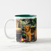Welsh Terrier Kunst Cadeaus Tweekleurige Koffiemok (Links)