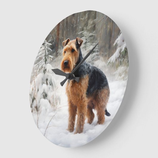 Welsh Terrier Laat het sneeuwen Kerstmis Grote Klok (Hoek)