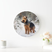 Welsh Terrier Laat het sneeuwen Kerstmis Grote Klok (Huis)