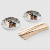 Welsh Terrier Laat het sneeuwen Kerstmis Handwaaier (Niet-gemonteerd)