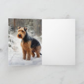 Welsh Terrier Laat het sneeuwen Kerstmis Kaart (Binnen)