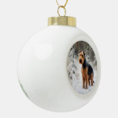 Welsh Terrier Laat het sneeuwen Kerstmis Keramische Bal Ornament (Links)