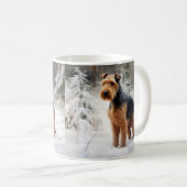 Welsh Terrier Laat het sneeuwen Kerstmis Koffiemok (Voorkant rechts)