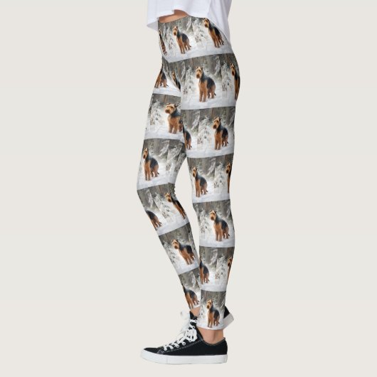 Welsh Terrier Laat het sneeuwen Kerstmis Leggings (Links)