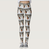 Welsh Terrier Laat het sneeuwen Kerstmis Leggings (Voorkant)