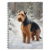 Welsh Terrier Laat het sneeuwen Kerstmis Notitieboek (Voorkant)