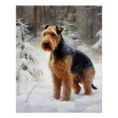 Welsh Terrier Laat het sneeuwen Kerstmis Perfect Poster (Voorkant)
