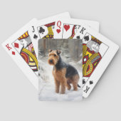 Welsh Terrier Laat het sneeuwen Kerstmis Pokerkaarten (Achterkant)