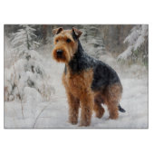 Welsh Terrier Laat het sneeuwen Kerstmis Snijplank (Voorkant)