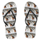 Welsh Terrier Laat het sneeuwen Kerstmis Teenslippers (Voetbed)