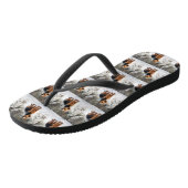 Welsh Terrier Laat het sneeuwen Kerstmis Teenslippers (Schuin)