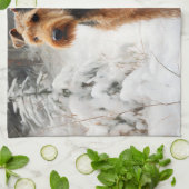 Welsh Terrier Laat het sneeuwen Kerstmis Theedoek (Gevouwen)