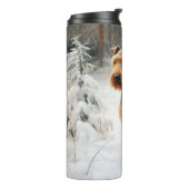 Welsh Terrier Laat het sneeuwen Kerstmis Thermosbeker (Gedraaid links)