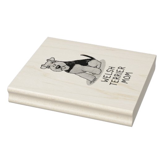 Welsh Terrier Ma - Cute Dog Mama Rubberstempel (Stempel)