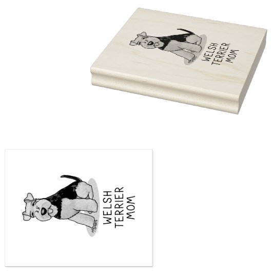 Welsh Terrier Ma - Cute Dog Mama Rubberstempel (Gestempeld)