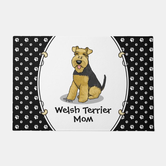 Welsh Terrier Mama Cute Dog mama Deurmat (Voorkant)