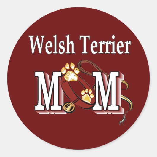 Welsh Terrier mama Gifts Ronde Sticker (Voorkant)