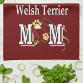Welsh Terrier mama Gifts Theedoek (Gevouwen)