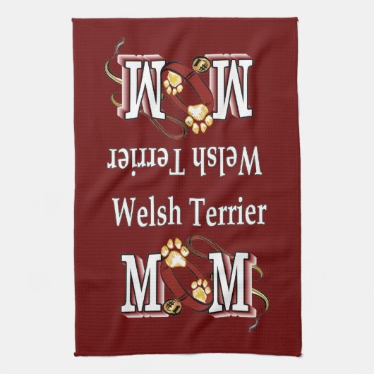 Welsh Terrier mama Gifts Theedoek (Verticaal)