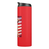 Welsh Terrier met Amerikaanse vlag en bandana Thermosbeker (Geroteerd rechts)