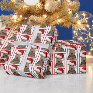 Welsh Terrier met Pet van Santa Claus Cadeaupapier