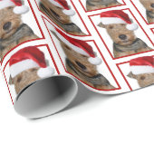 Welsh Terrier met Pet van Santa Claus Cadeaupapier (Rol Hoek)