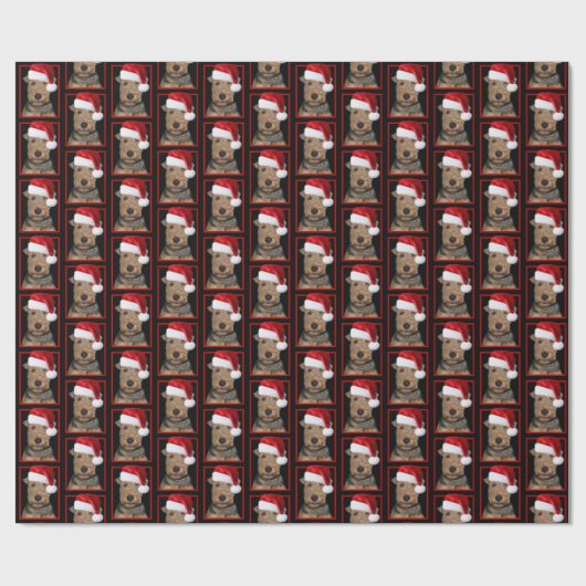 Welsh Terrier met Pet van Santa Claus Cadeaupapier (Vlak)