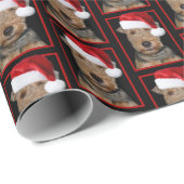 Welsh Terrier met Pet van Santa Claus Cadeaupapier (Rol Hoek)