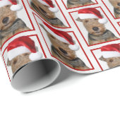 Welsh Terrier met Pet van Santa Claus Cadeaupapier (Rol Hoek)
