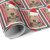 Welsh Terrier met Pet van Santa Claus Cadeaupapier (Rol Hoek)
