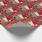 Welsh Terrier met Santa Claus pet Cadeaupapier (Hoek)