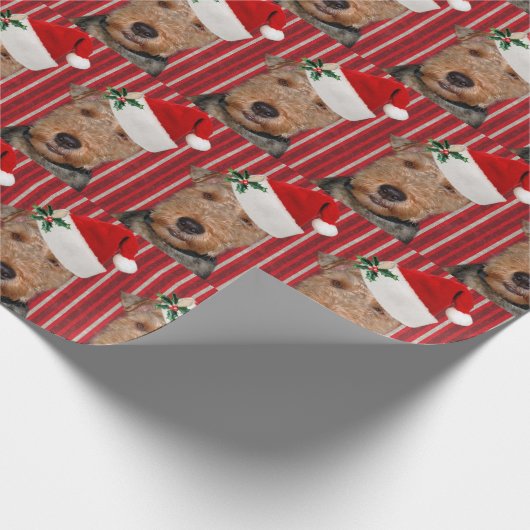 Welsh Terrier met Santa Claus pet Cadeaupapier (Hoek)