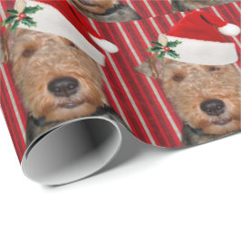 Welsh Terrier met Santa Claus pet Cadeaupapier