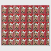 Welsh Terrier met Santa Claus pet Cadeaupapier (Vlak)