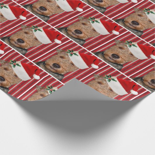 Welsh Terriër met Sinterklaas Pet Cadeaupapier (Hoek)