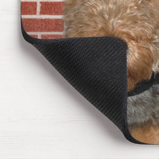 Welsh Terrier op Brick Wall Muismat (Hoek)
