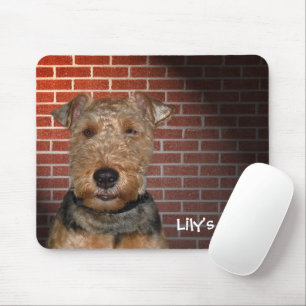 Welsh Terrier op Brick Wall Muismat