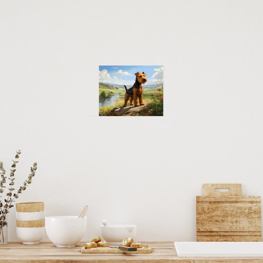 Welsh Terrier op de uitkijk Poster (Keuken)