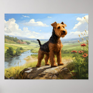 Welsh Terrier op de uitkijk Poster